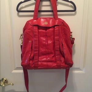 Tory Burch red leather satchel crossbody